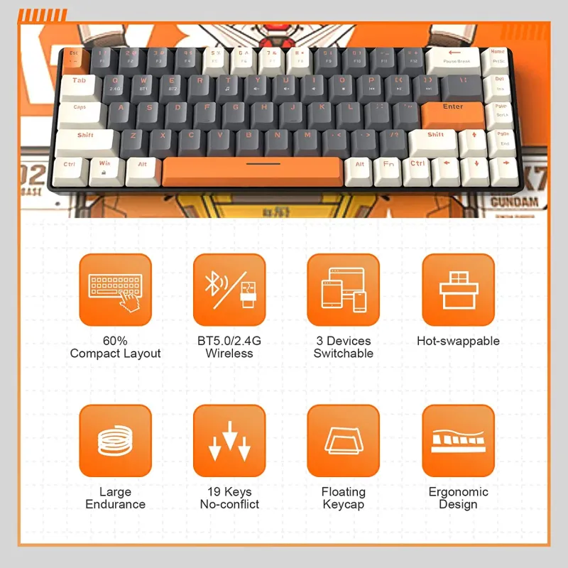 RK68 Wireless Mechanical Gaming Keyboard 6