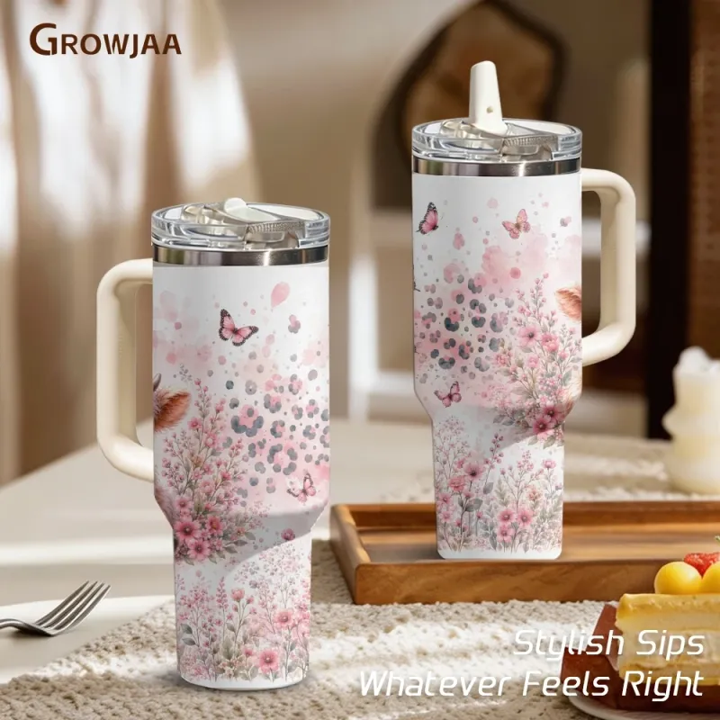 Pink Highland Cow Tumbler 40oz 2
