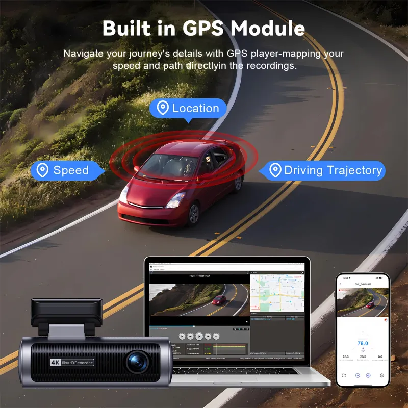 4K Dual Lens Dash Cam with GPS 6