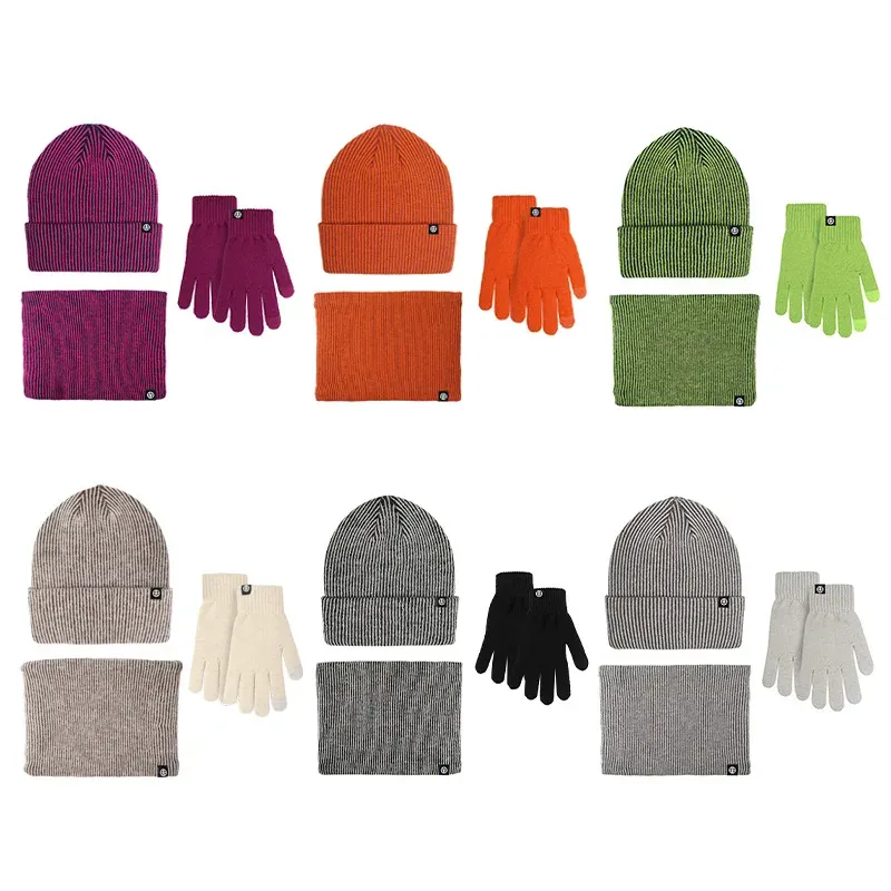 Winter Beanie Scarf Gloves Set 6