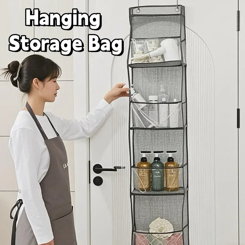 4/6Tier Over The Door Organizer Miscellaneous Clothes Toy Hanging Storage Bag With Mesh Pockets Shelves For Closet Bedroom Dorm 1