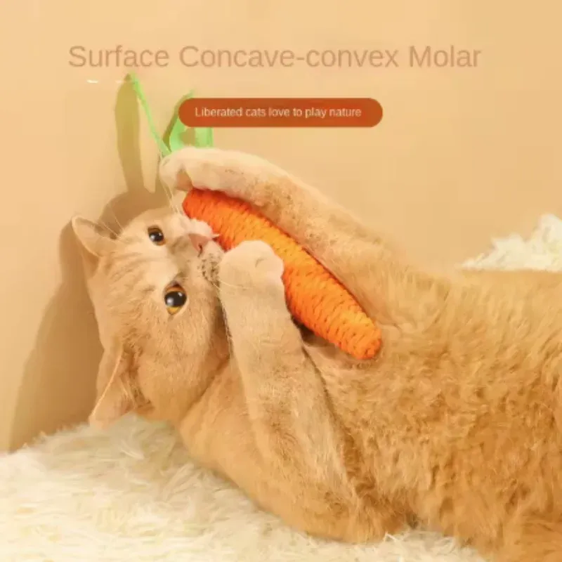 Cat Teething Sound Carrot Toy 3