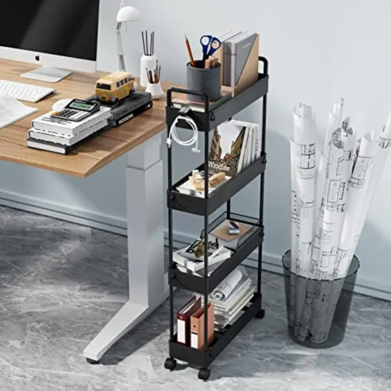 Slim Rolling Storage Cart 4-Tier 5
