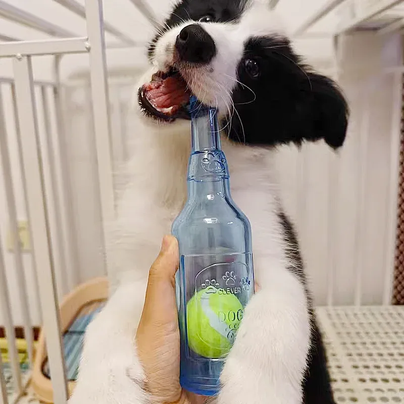 Beer Bottle Dog Chew Toy with Tennis Ball 5
