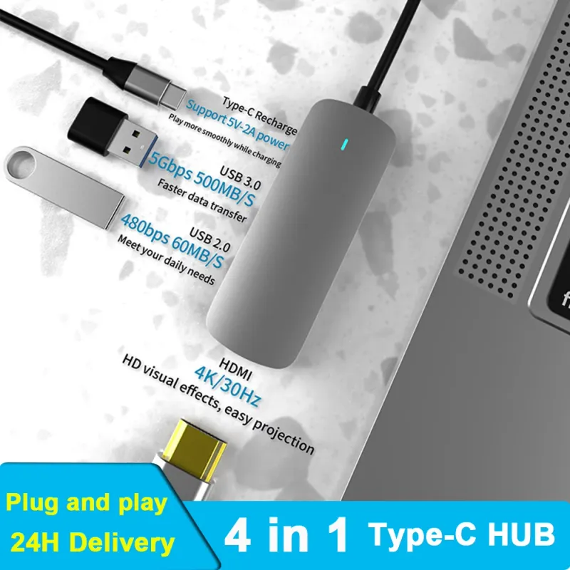 USB C Hub Docking Station with 4K HDMI 3