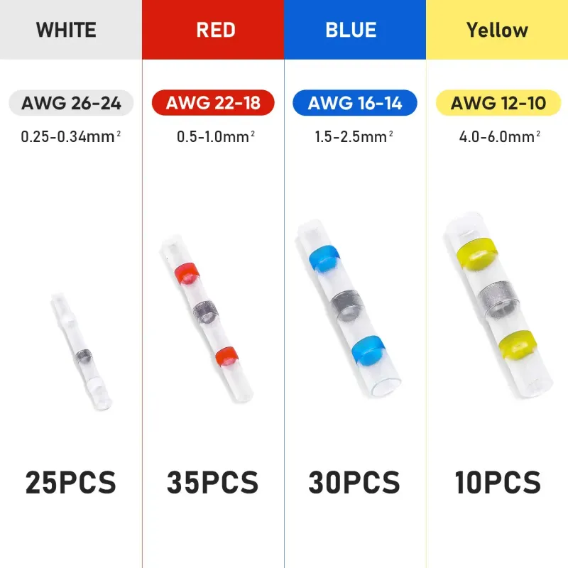 Solder Seal Heat Shrink Wire Connectors 100pcs 6