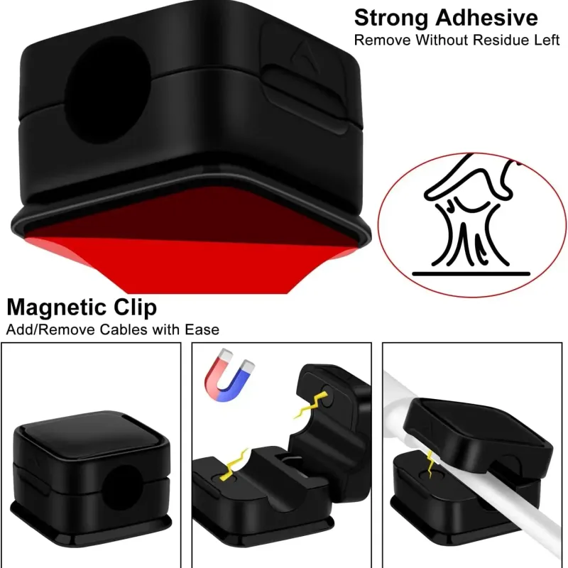 6-Pack Magnetic Cable Clips & Organizers 4