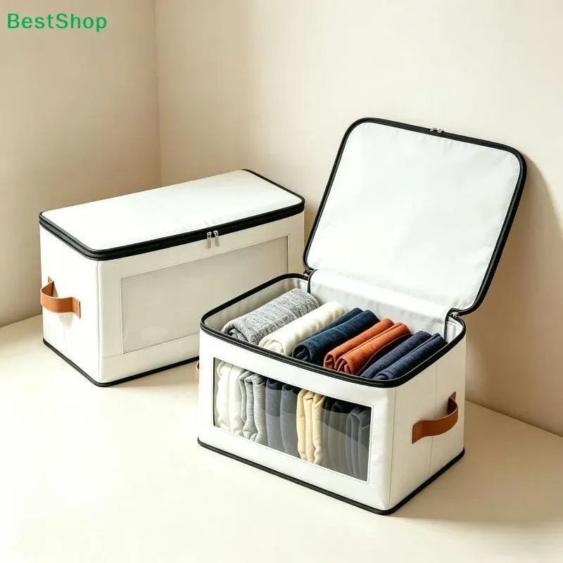 Foldable Fabric Storage Bins with Clear Window 3