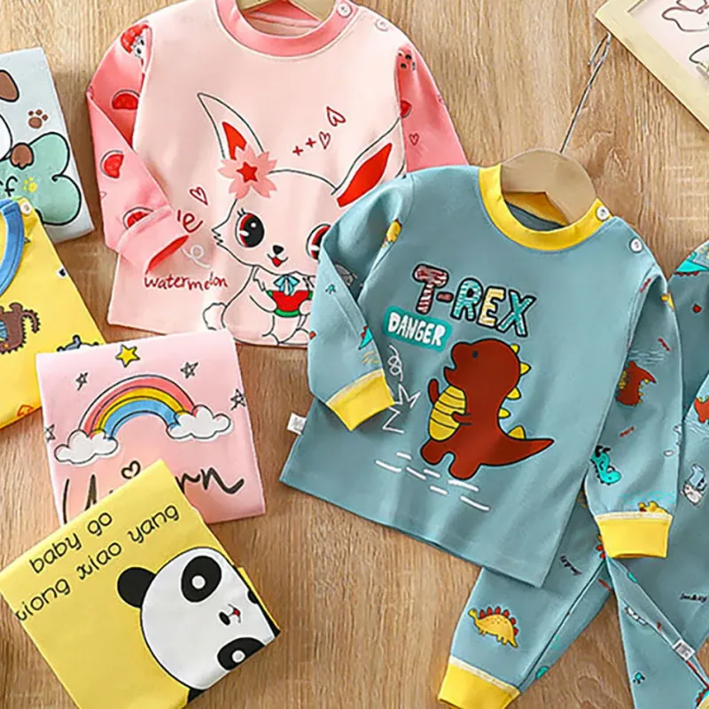 Kids Cotton Pajamas Set Cartoon 1