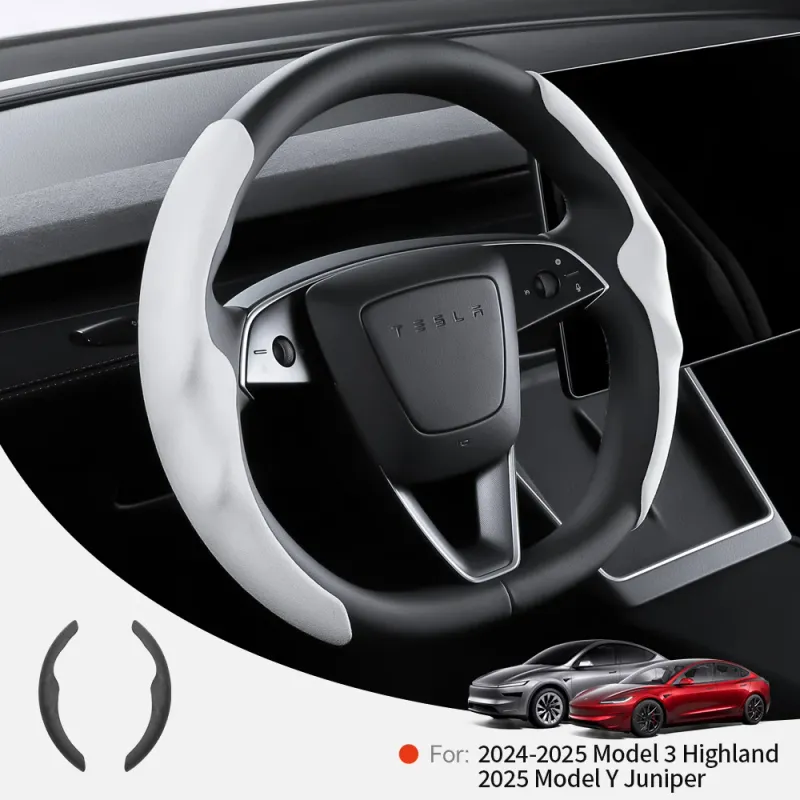 Tesla Model 3/Y Suede Velvet Steering Wheel Cover 1