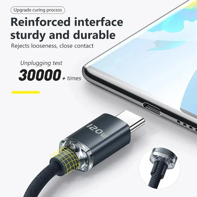 NNBILI 120W 6A Fast Charge USB-C Cable 2