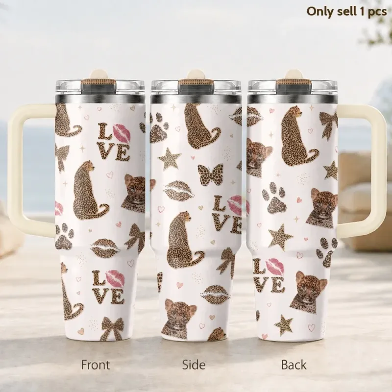 Leopard Print Vacuum Flask 40oz 1