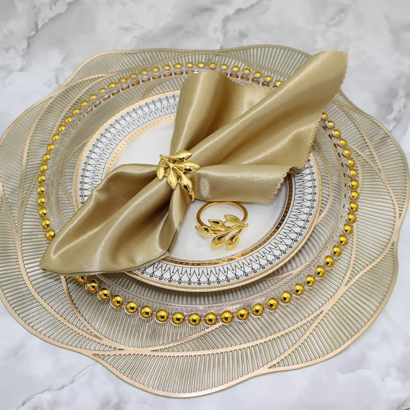 Gold Leaf Napkin Rings Set of 6 6