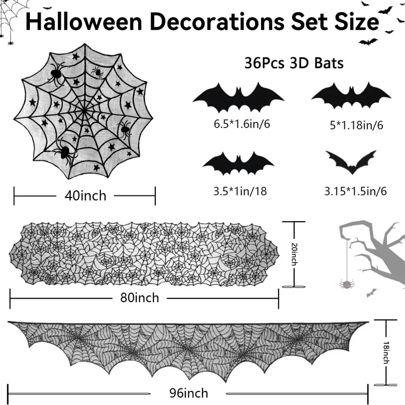 Halloween Spiderweb Decorations Set 2
