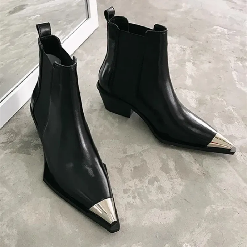 Luxury Designer Pointed Toe Chelsea Ankle Boots 1