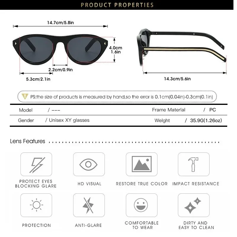 Cat Eye Retro Sunglasses Women Y2K 5