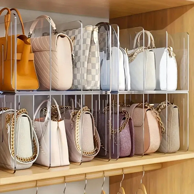Clear 4-Section Purse Organizer & Display Stand 2