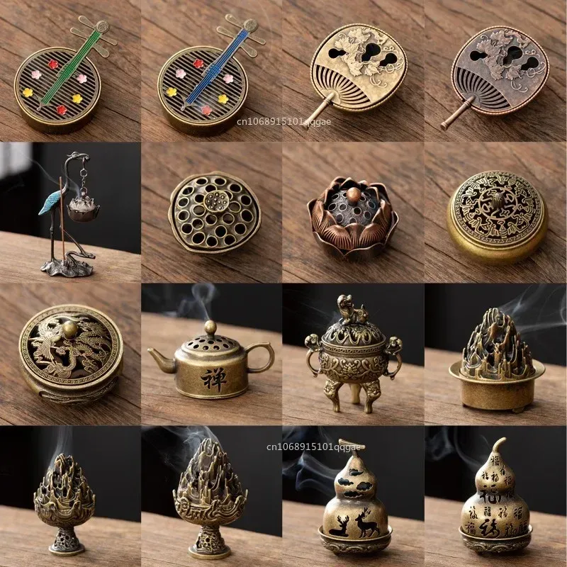 Vintage Brass Lotus Incense Burner 3