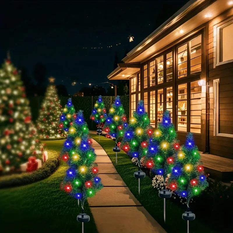 Solar Xmas Tree Stake Lights 5
