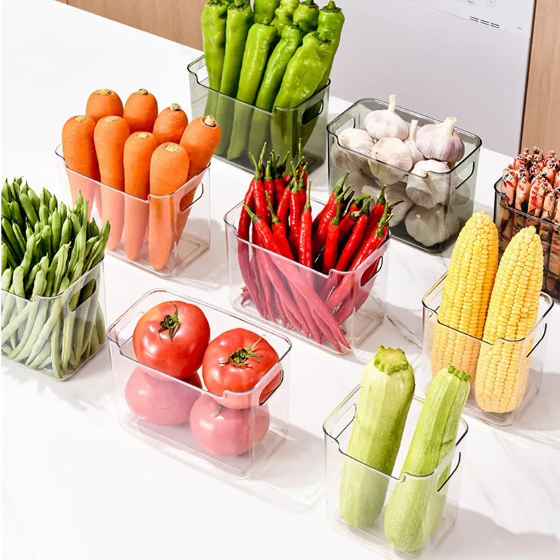 Clear Stackable Fridge Bins 1