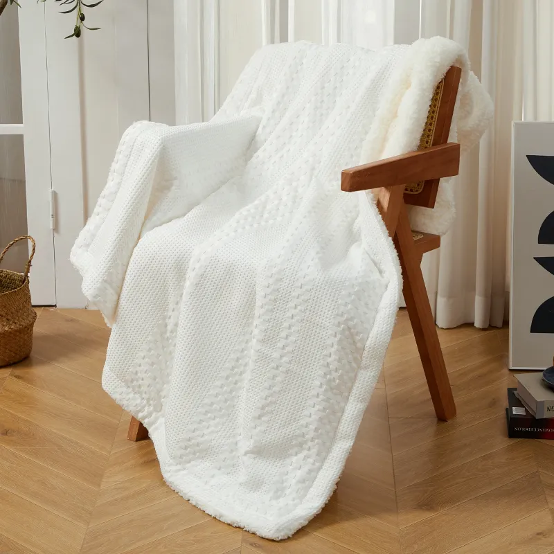 Waffle Sherpa Heated Throw Blanket 7