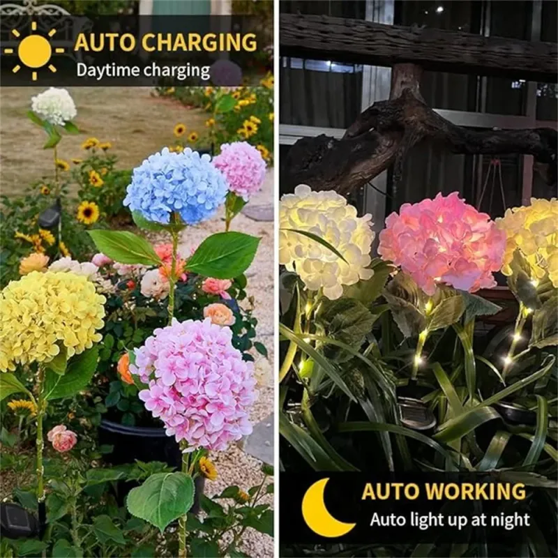 Solar Hydrangea LED Garden Lights 4