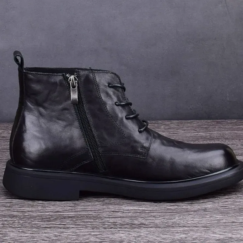 Men's Leather High Top Ankle Boots 2