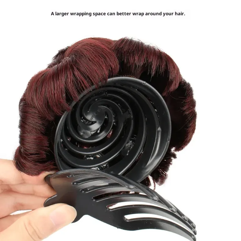 Synthetic Hair Bun Set with Claw Clip 6