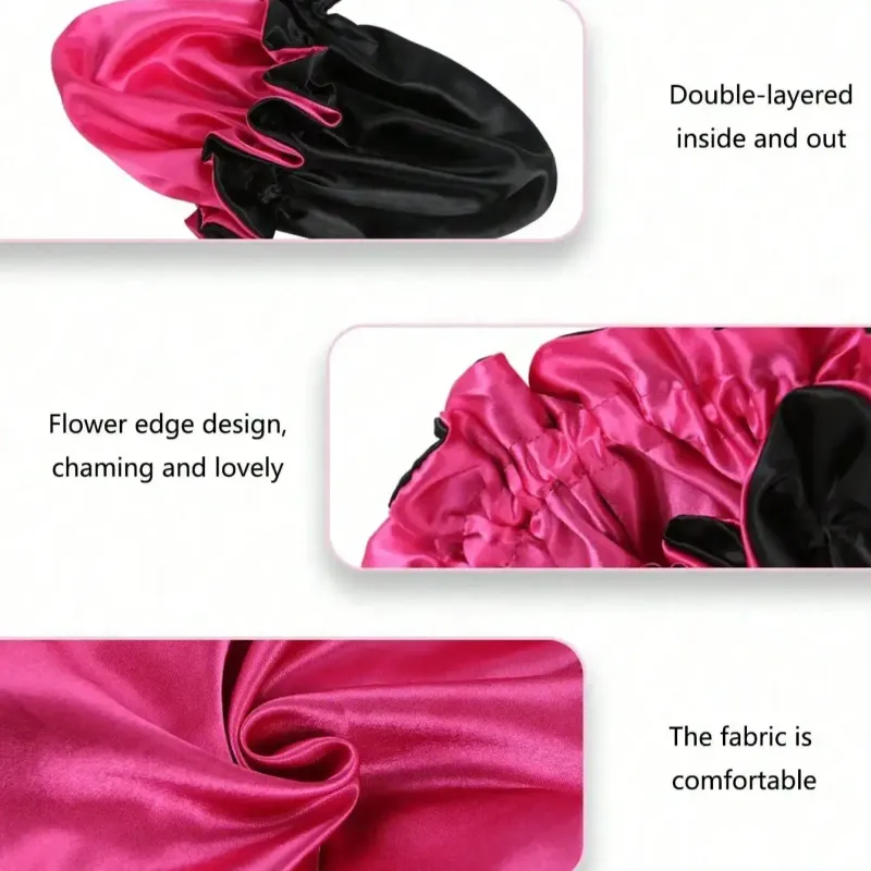 Two Tone Reversible Satin Sleep Bonnet 5