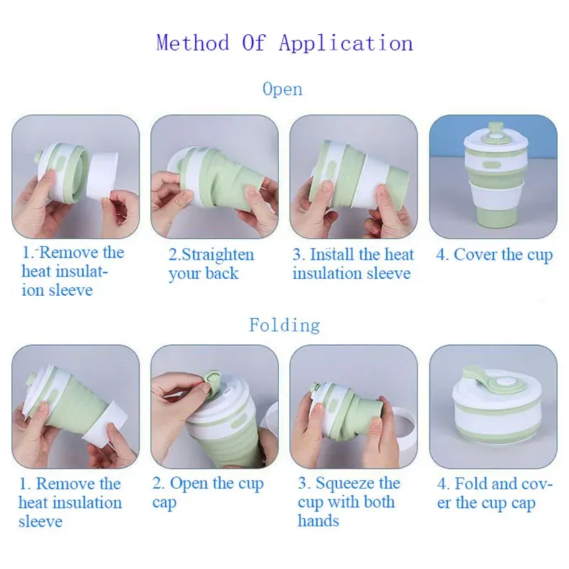 Collapsible Silicone Travel Mug 350ml 5