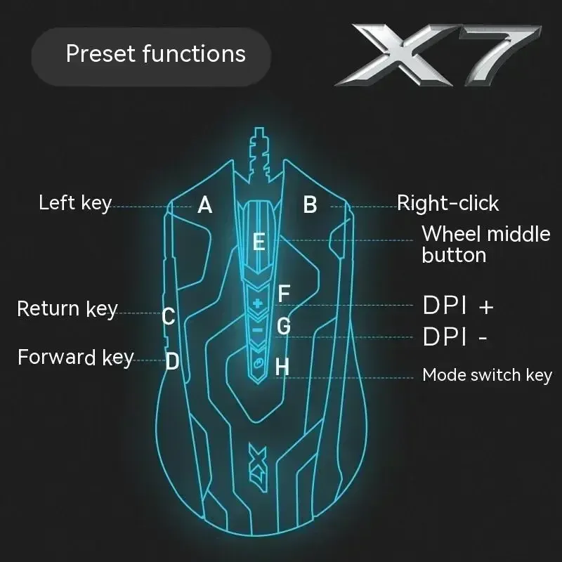 Bloody X89 Wired RGB Gaming Mouse 6