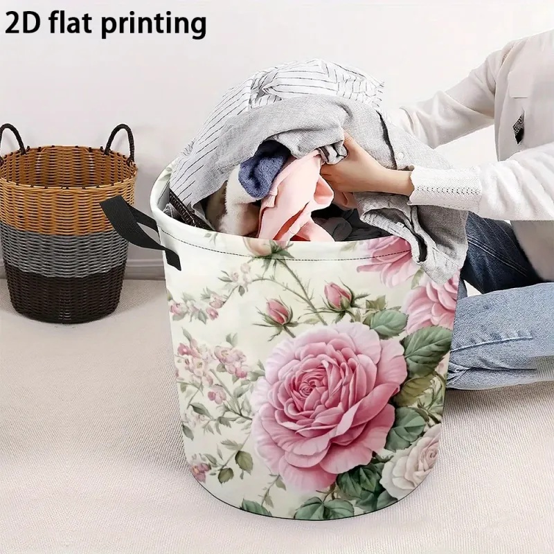 Pink Roses Laundry Hamper 5