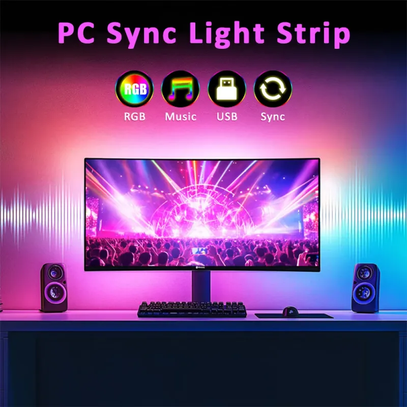 USB RGB Monitor Light Strip for Gaming 1