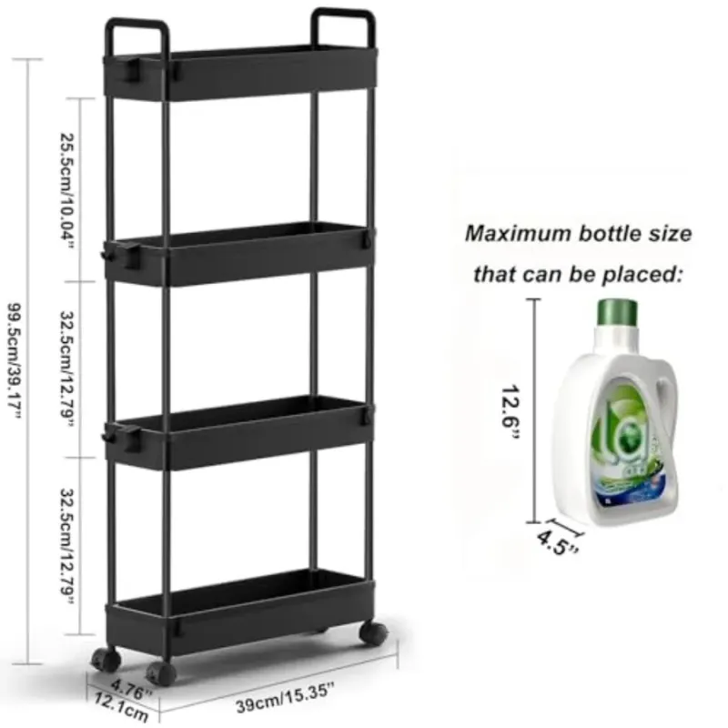 Slim Rolling Storage Cart 4-Tier 2
