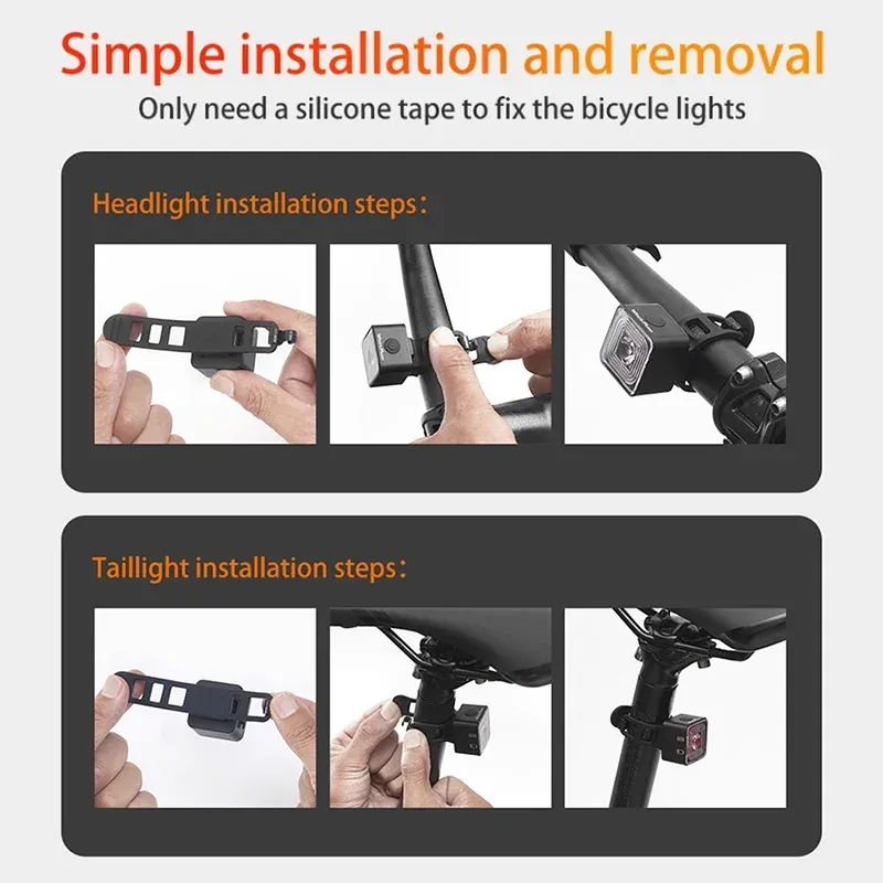 Smart Brake Sensing Bike Lights Set 2