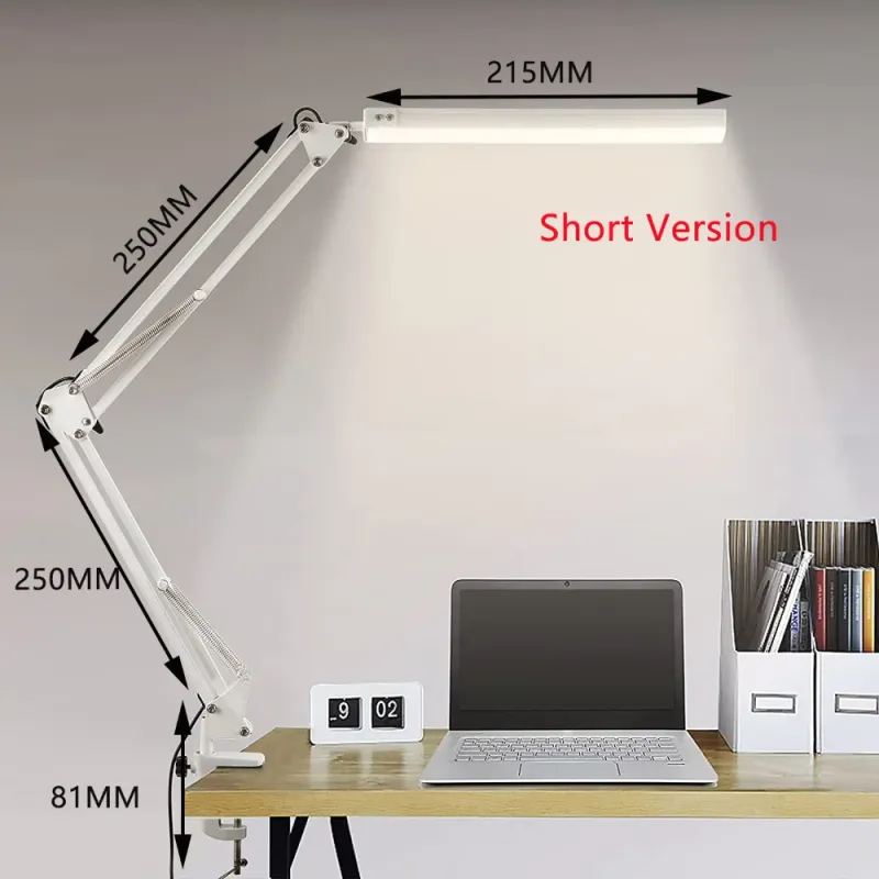 10W LED Swing Arm Desk Lamp with Clamp 6