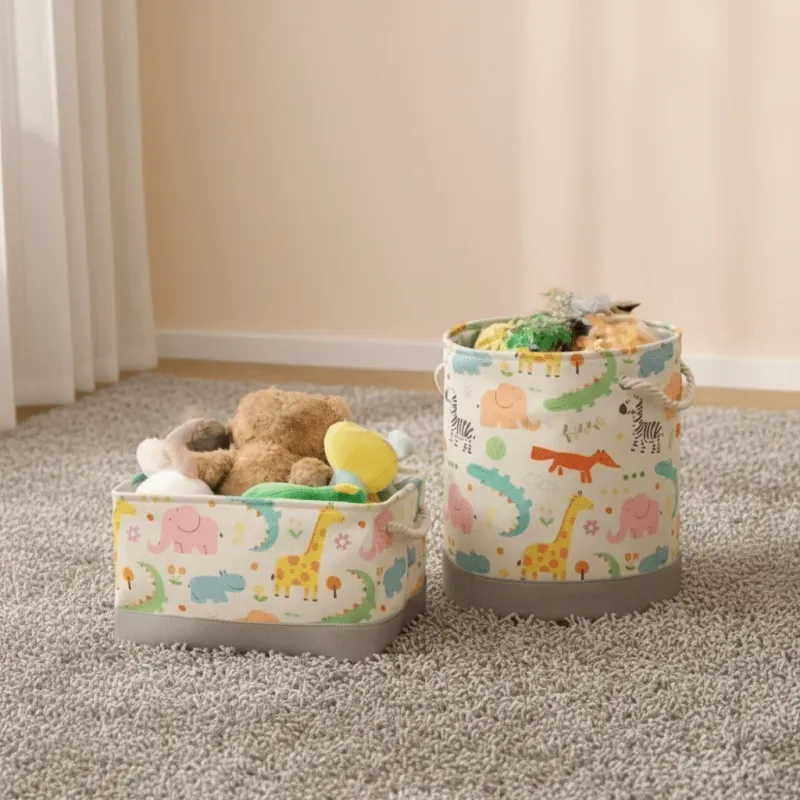 Cartoon Canvas Storage Basket 3