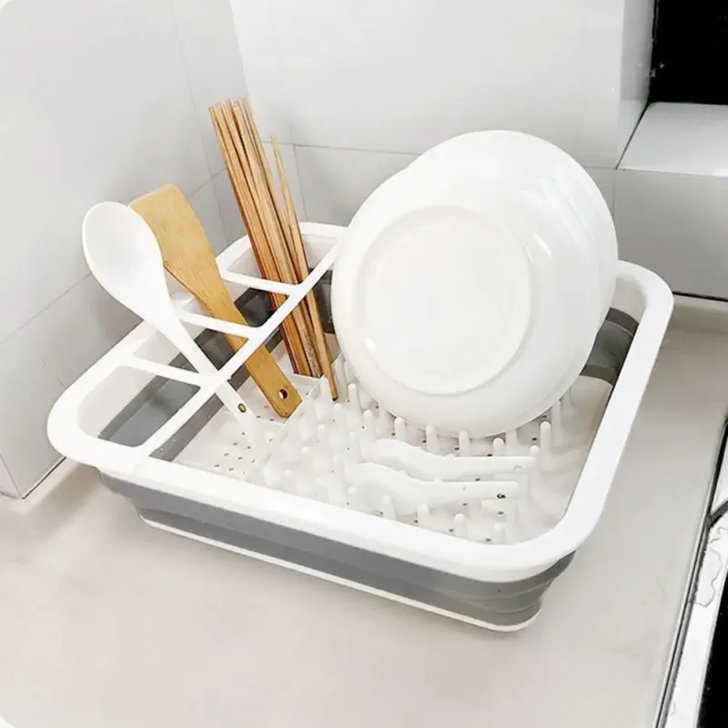 Foldable Dish Drying Rack with Drainboard 5