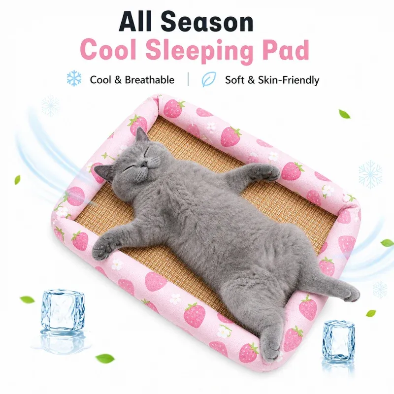 Summer Linen Rattan Pet Cooling Mat 3