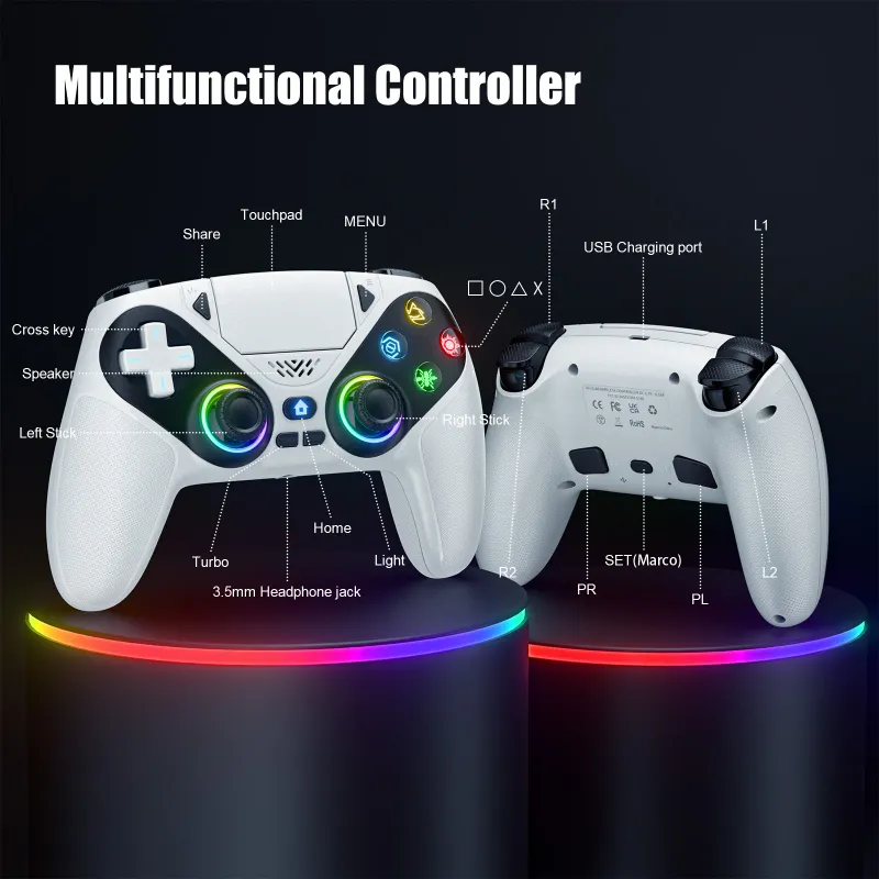 Wireless PS5/PC Gamepad with Hall Effect Triggers 6