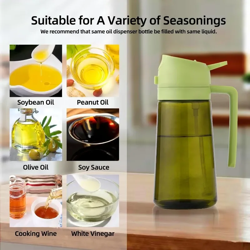 Olive Oil Sprayer Bottle Dark Green 4