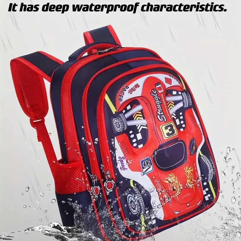 3D Car Kids Backpack Waterproof Lightweight 6