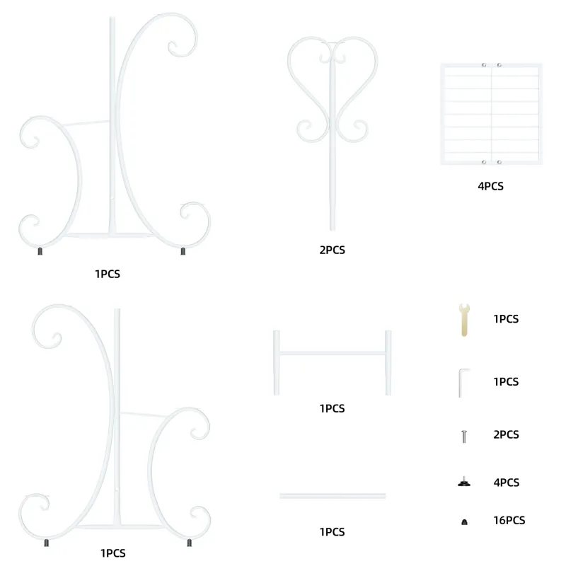 4 Tier Metal Plant Stand Indoor Outdoor Black White 5