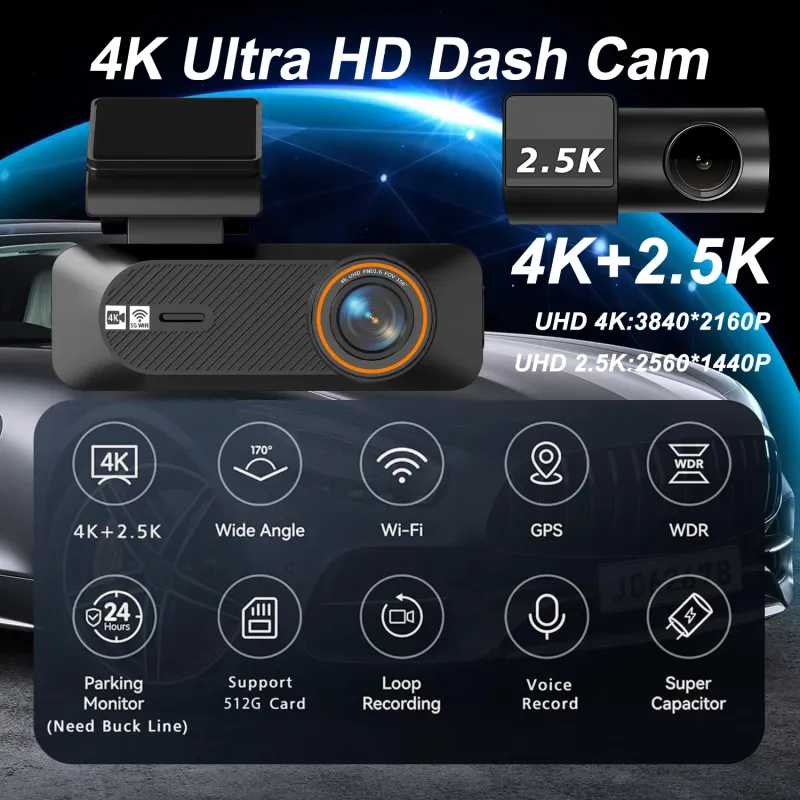 4K Dual Lens WiFi Car Dash Cam 2