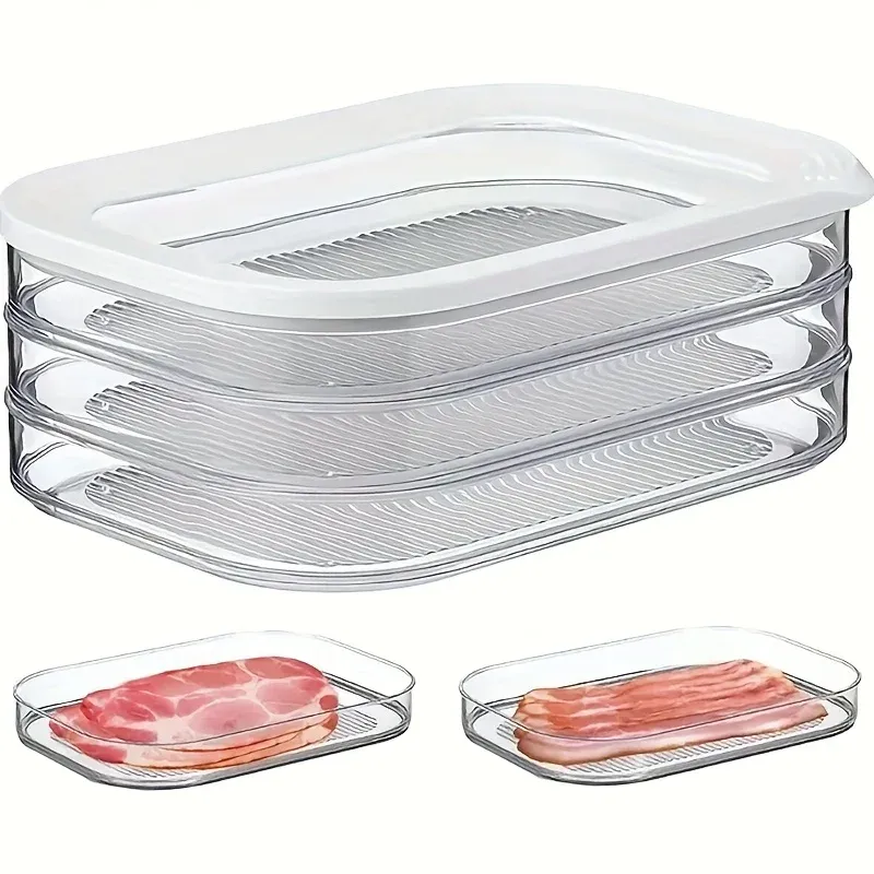 3-Layer Clear Meat Storage Containers 1