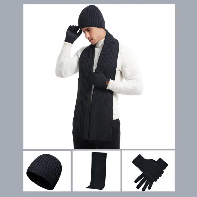 Winter Beanie Scarf Gloves 3-in-1 Set 4