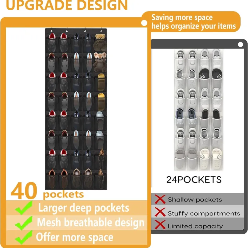 40-Pocket Over Door Shoe Organizer 4