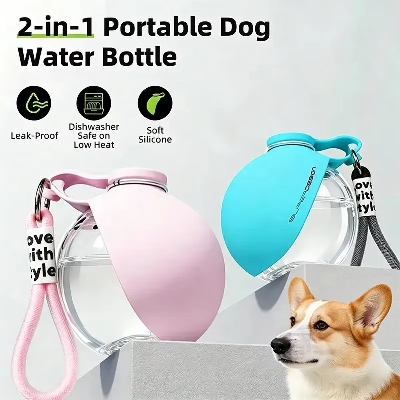 Portable Dog Water Bottle with Bowl 2