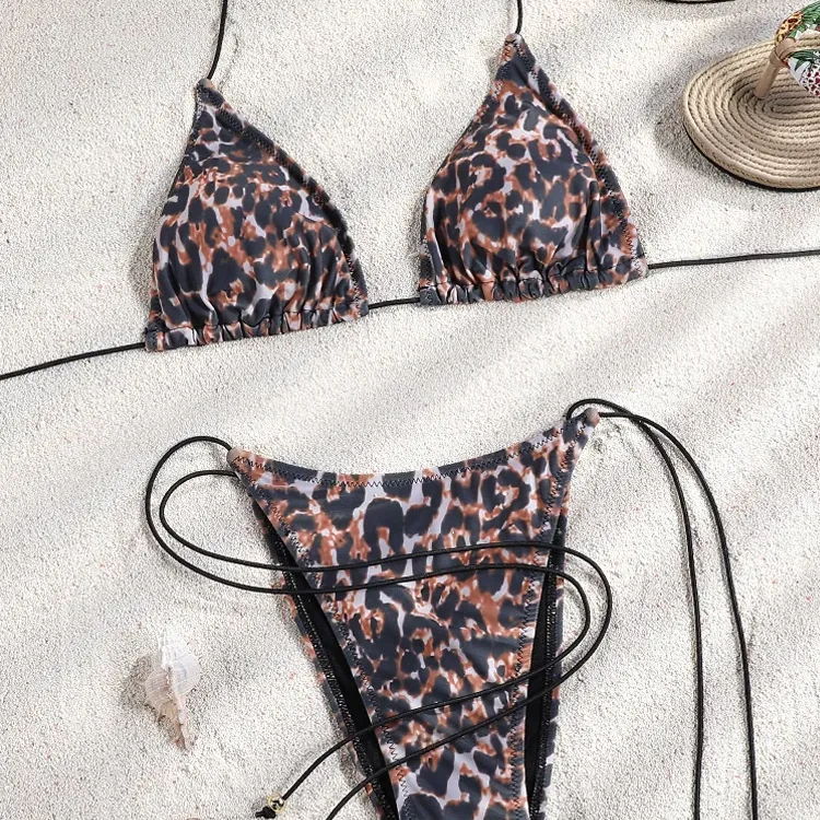 Leopard Print String Bikini 1