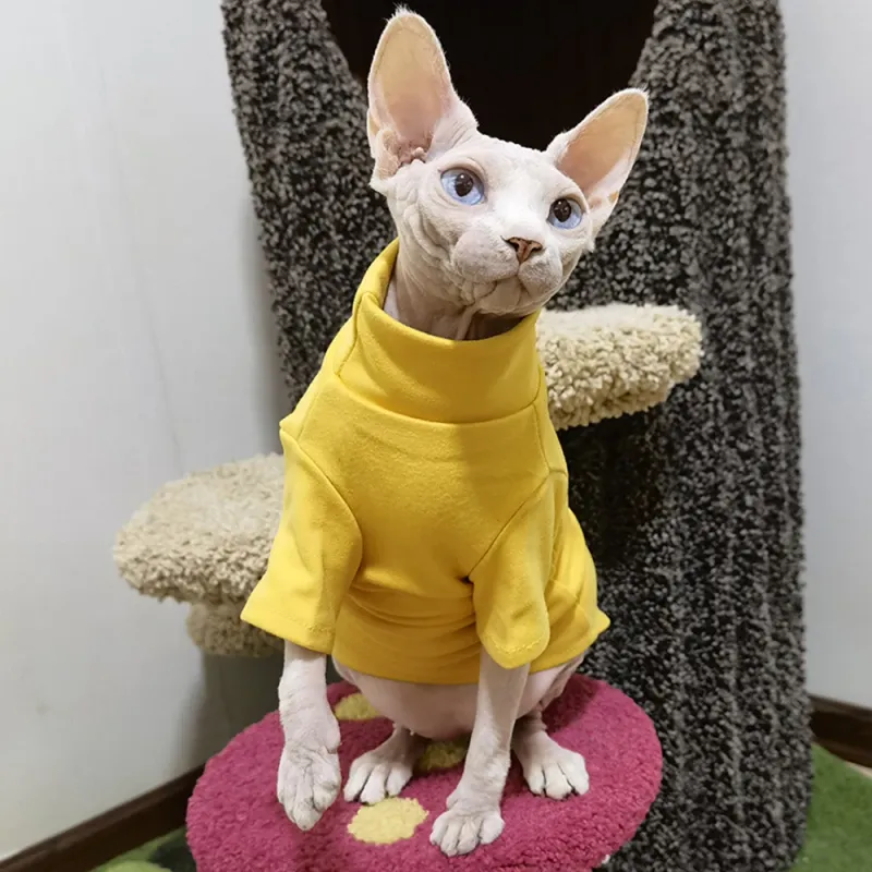 Sphynx Cat Fleece Turtleneck Sweater 4